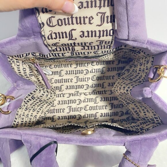 Juicy Couture Dusty Violet Big Spender Heart Charm Mini Tote Bag Satchel NWT - Picture 10 of 12